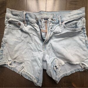 American Eagle Outfitters Light Wash Strigid Mini Jean Shorts